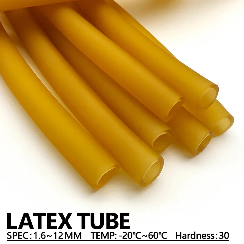 

Резиновые трубки из натурального латекса 1-10 м, внутренний диаметр 1/2/3/4/5/6/8 мм, желтые, высокоэластичные, для рогаток и катапульт