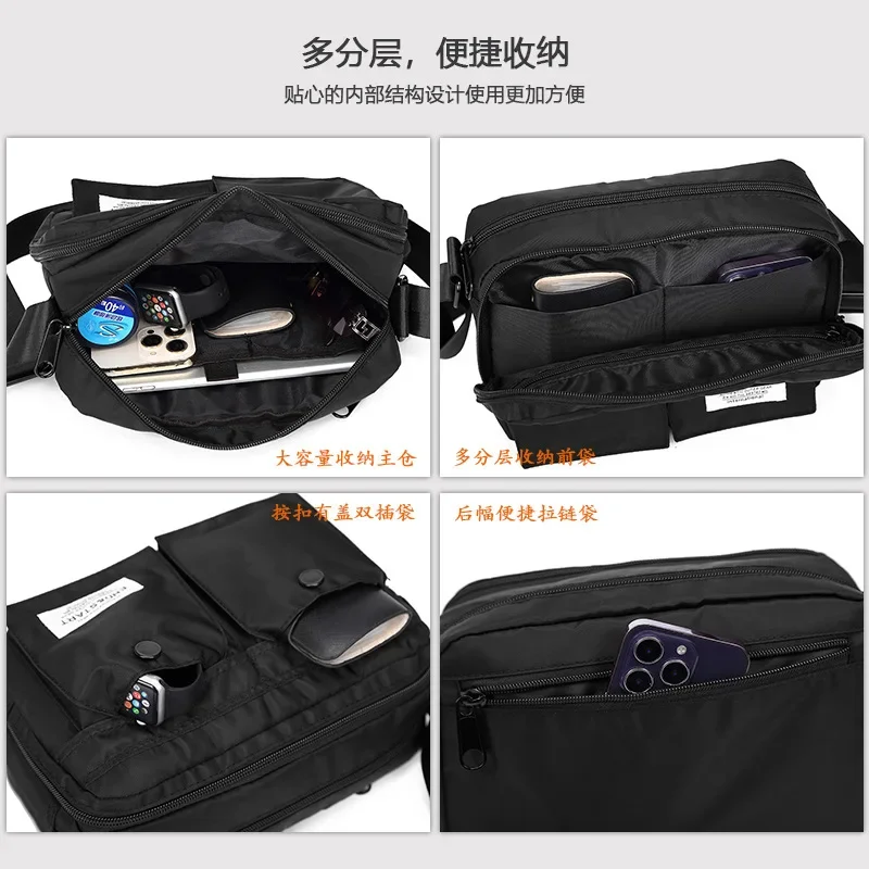 Casual Crossbody Bag for Men Nylon Classic Luxury Messenger Tool Bags Street Travel School Shoulder Pouch Satchel  сумка мужская