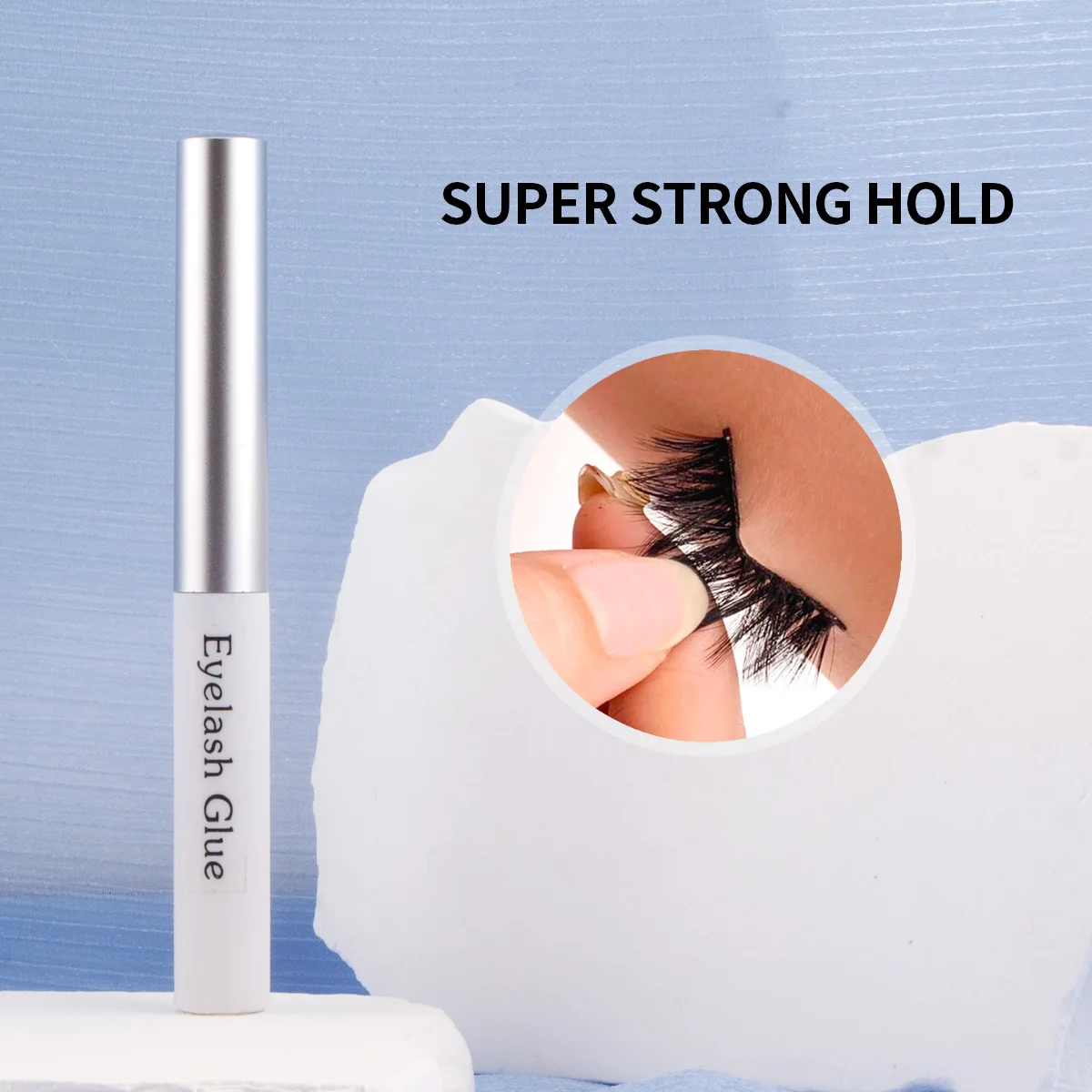 Enten van valse wimperlijm, niet-irriterend, echte, zelfopenende pasta, wegwerp, super plakkerig en duurzaam.