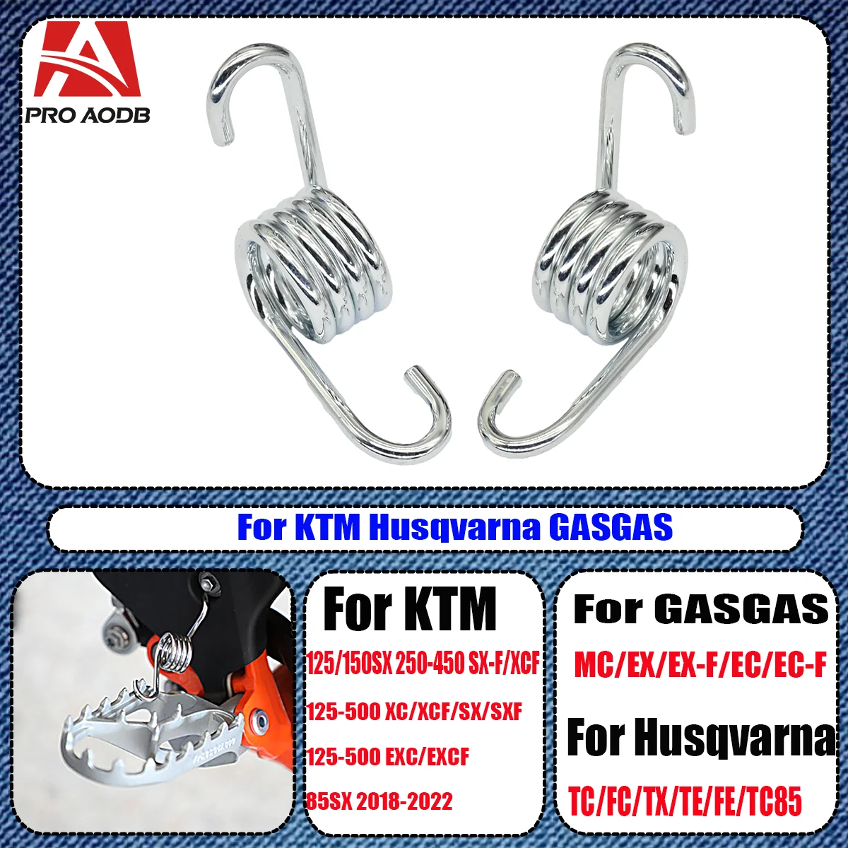 

Motorcycle Footpegs Foot Pegs Footrest Spring For KTM SX SX-F EXC EXC-F XC XC-F XC-W XCF-W 68 85 125 150 200 250 300 350 450 500