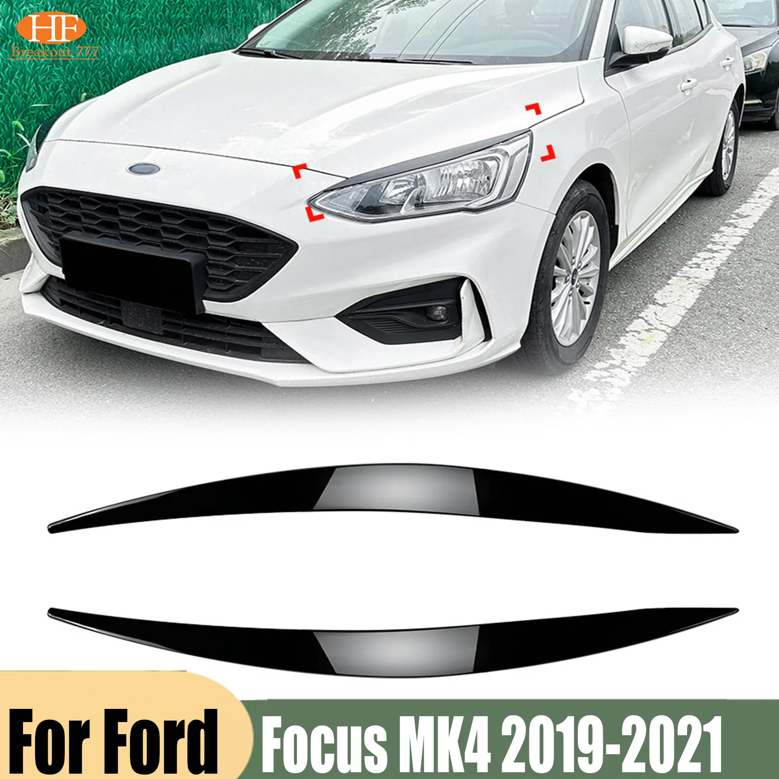 Headlight Eyebrow Eyelid Trim Lamp Cover Sticker Car Accessories For Ford Focus MK4 2019-2021