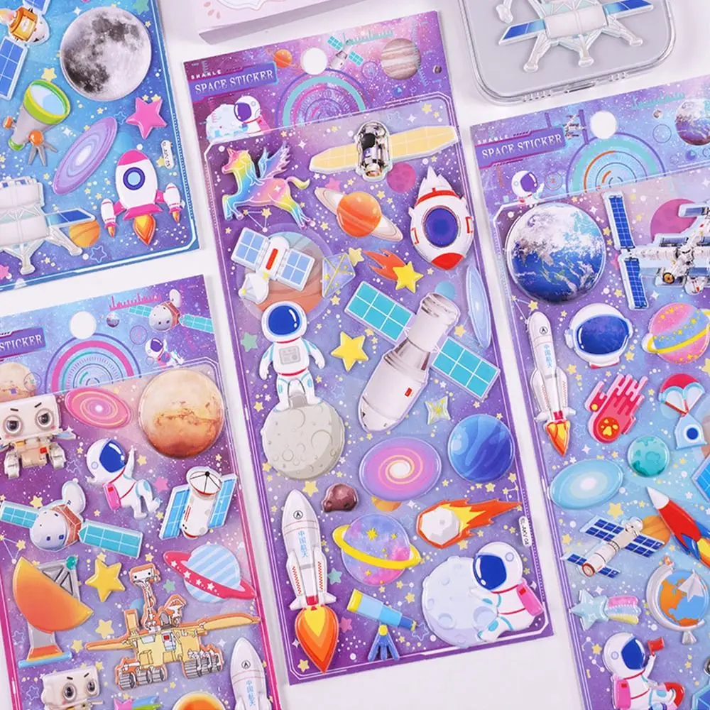 Toys Outer Space Astronauts Series Decorative Stickers Stationery Stickers 3D Bubble Foam Stickers Journal Diary Stickers