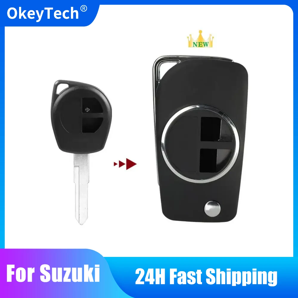 

OkeyTech 2BT Modified Flip Folding Car Remote Key Shell Case For SUZUKI SWIFT SX4 ALTO VITARA IGNIS JIMNY Splash New SZ11R Blade