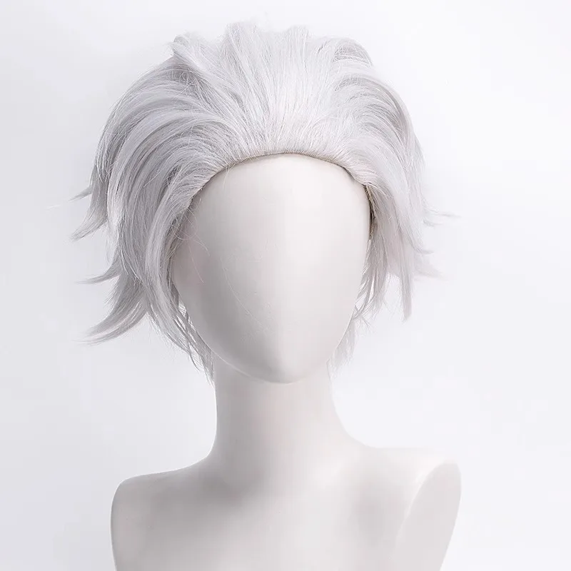 Windbreker Zilvergrijs Kort Haar Cos Play Pruik Mei Gong Yi Door Fengfengling