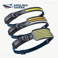 SMILING SHARK COB Headlamp Powerful Induction LED Sensor Head Torch USB Charging Battery Flashlight for Fishing Outdoor Riding