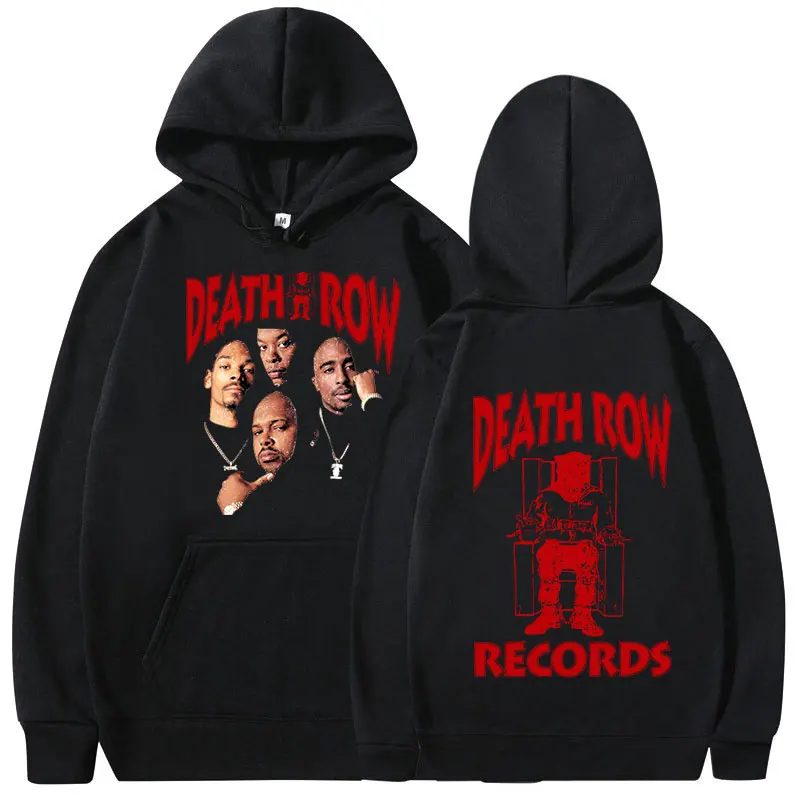 Death Row Records Hoodie Men Women High Quality Aesthetic Hoodies Pullover 90s Vintage Hip Hop Sweatshirts Harajuku Streetwear