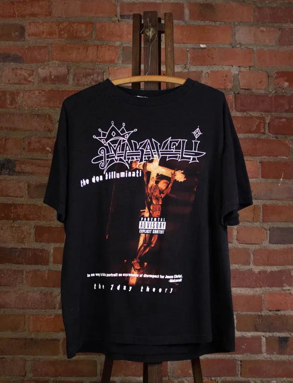 Vintage 2pac 90s Makaveli RIP Rap Tee Tribute Shirt Black