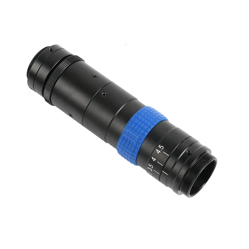 120X Video Microscope Lens 0.5-4.5X Magnification Adjustable Zoom Optical Lens For Industrial Camera Mobile Repair Soldering