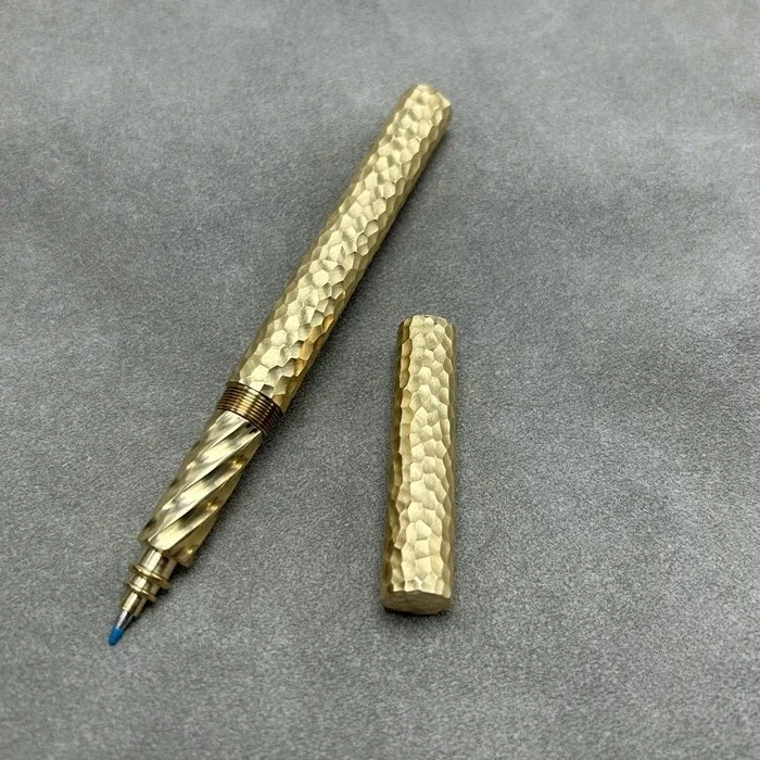 New Handmade Brass Hammer Patterned Fountain Pen Metal Schmidt EF F Nib Ink Pen Office School Writing Gift Stationery
