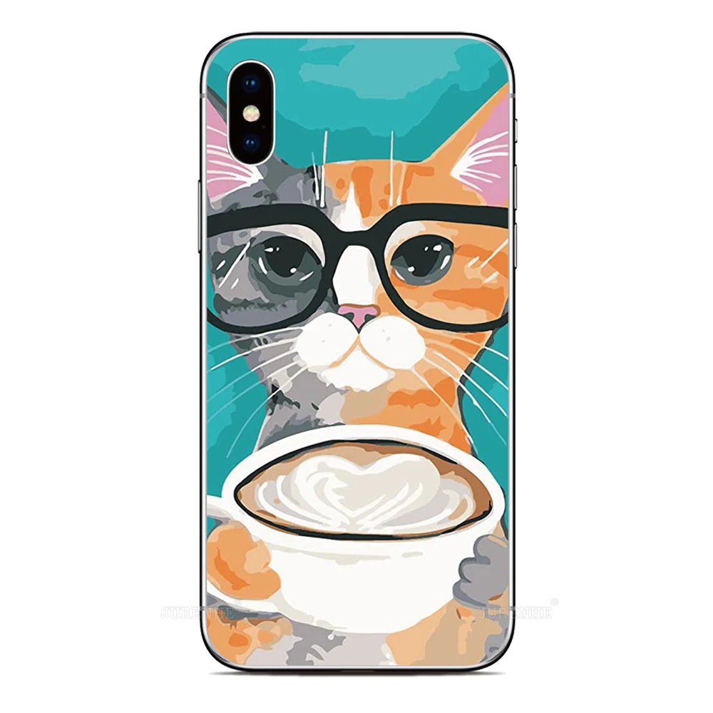 Coffee Cat Phone Case For  Cubot P80 P60 P50 P30 X30 X50 C20 C30 J8 J9 J10 Max 3 Note 9 20 J3 J7 Pro R11 R15 Power Cover