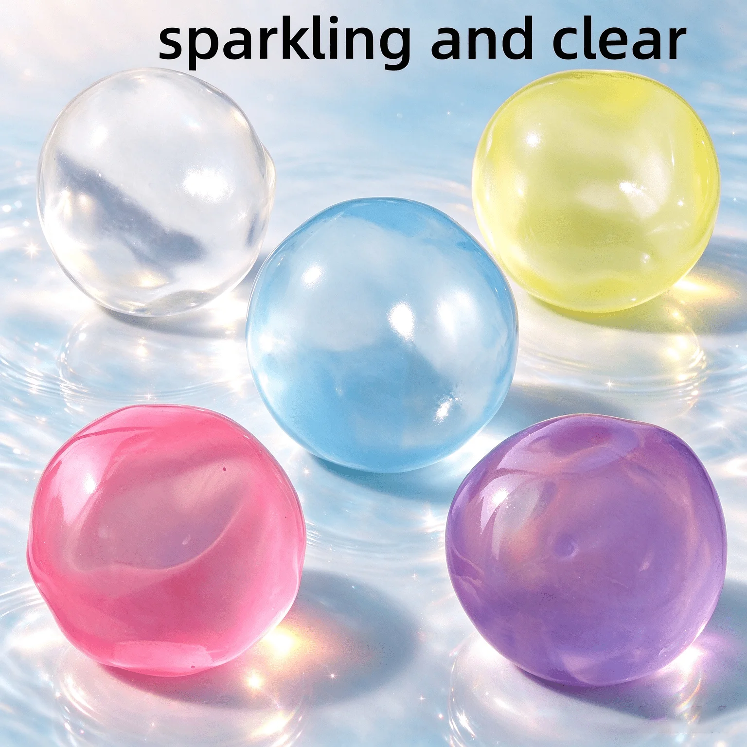 1pc Ultra Transparent Coconut Oil Squishy Handmade Ball White Moonlight High Clear Non Rebound Stress Relief Squeeze Toy
