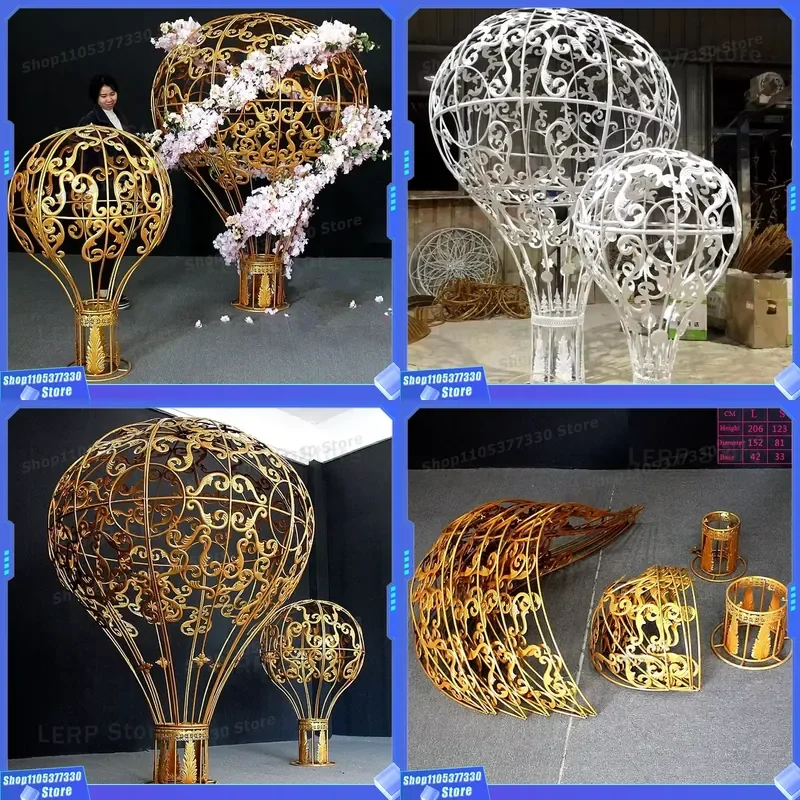 Vintage Iron Art Hot Air Balloon Hanging Ornament for Wedding Ceiling Decor Window Display Dressing Home Party Decoration