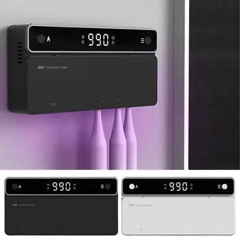 충전식 UV 칫솔 홀더, 욕실 벽걸이, 무선 자외선 살균기, 칫솔 치약 압착기 거치대 