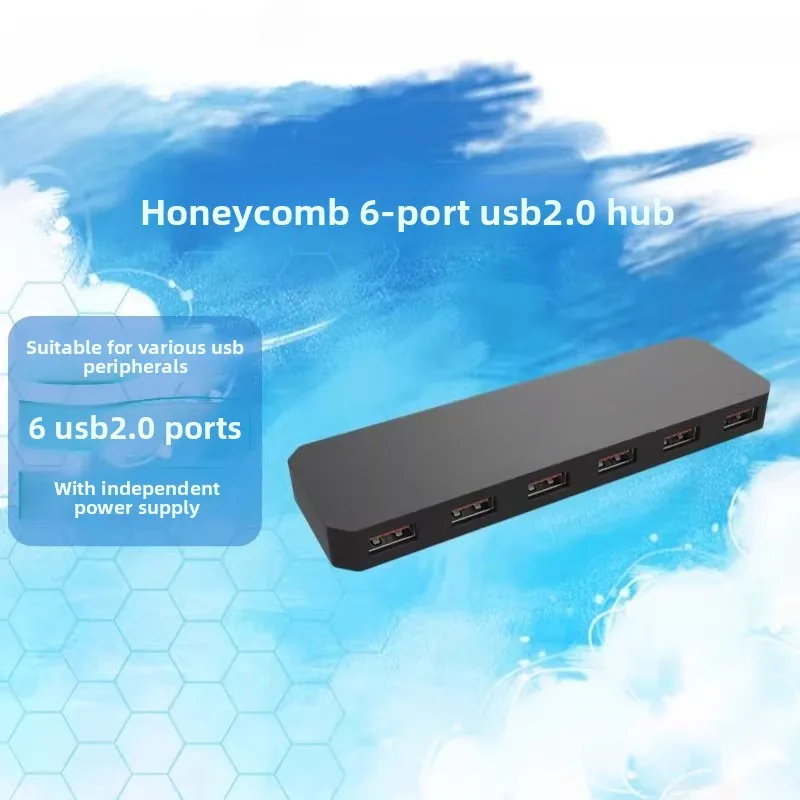 Cellular 6-port USB 2.0 hub independent power supply for multiple analog flight peripherals