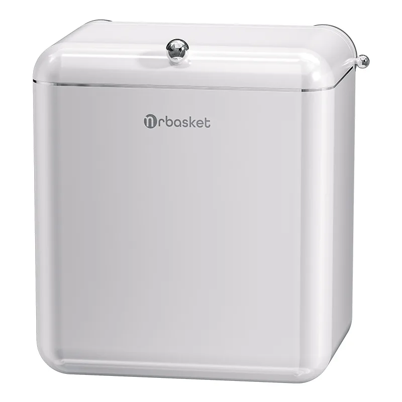 Suction-Cup No-Drill Trash Bin, Kitchen Food Waste Bin, Bathroom Waste Paper Basket with Lid, Wall-Mounted Waterproof Organizer