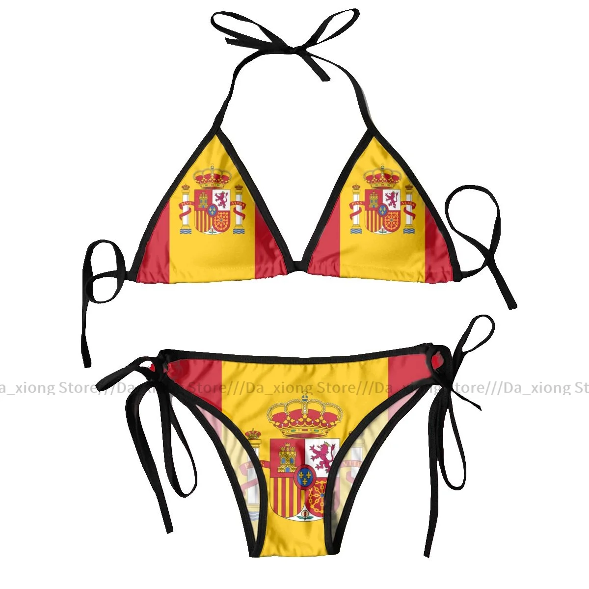 Bikini Sexy de dos piezas para mujer, traje de baño con bandera de España, ropa de playa