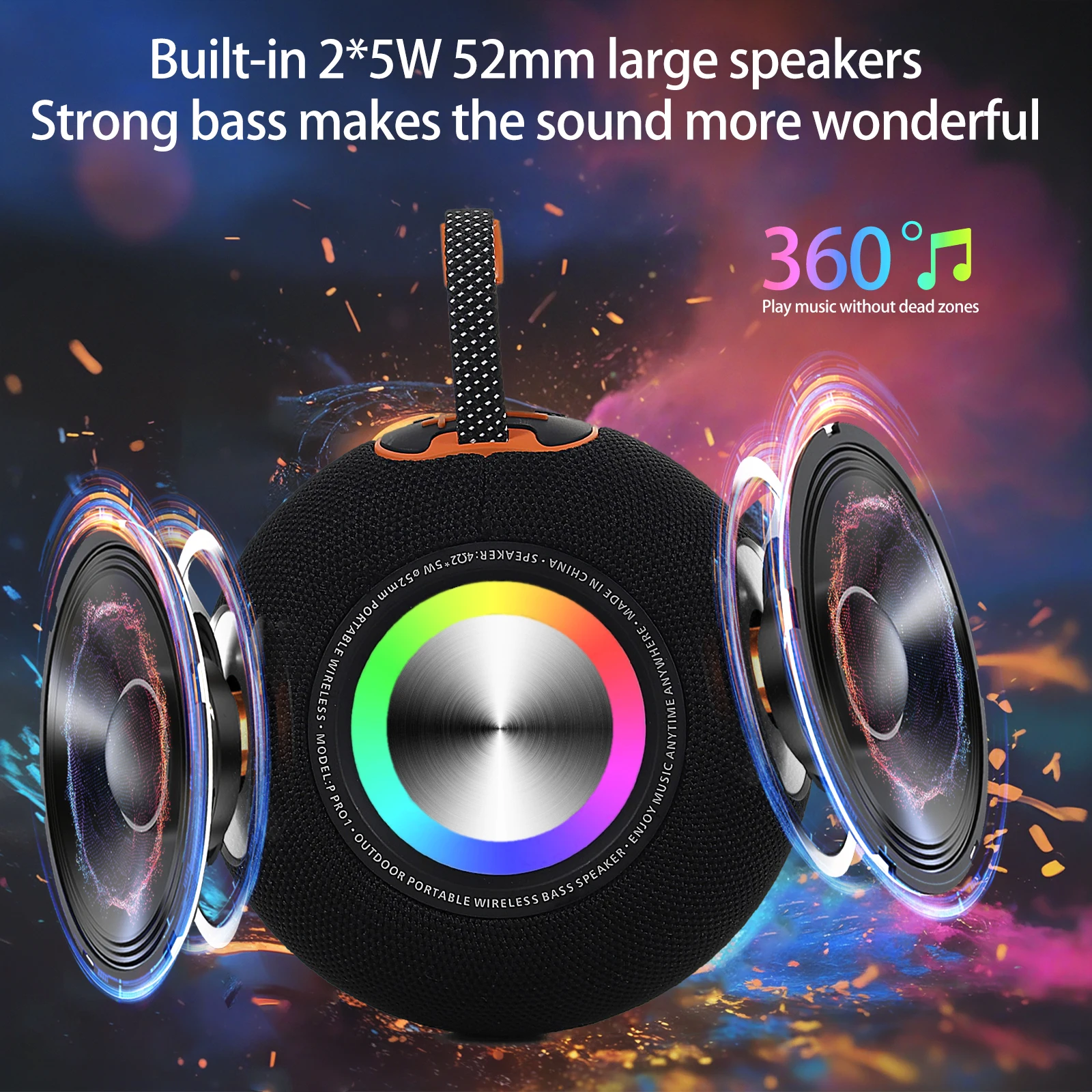 

QUEED Portable Wireless Bluetooth Speaker PRO1 Mini Outdoor Bass Speaker with Handle Support TF Card