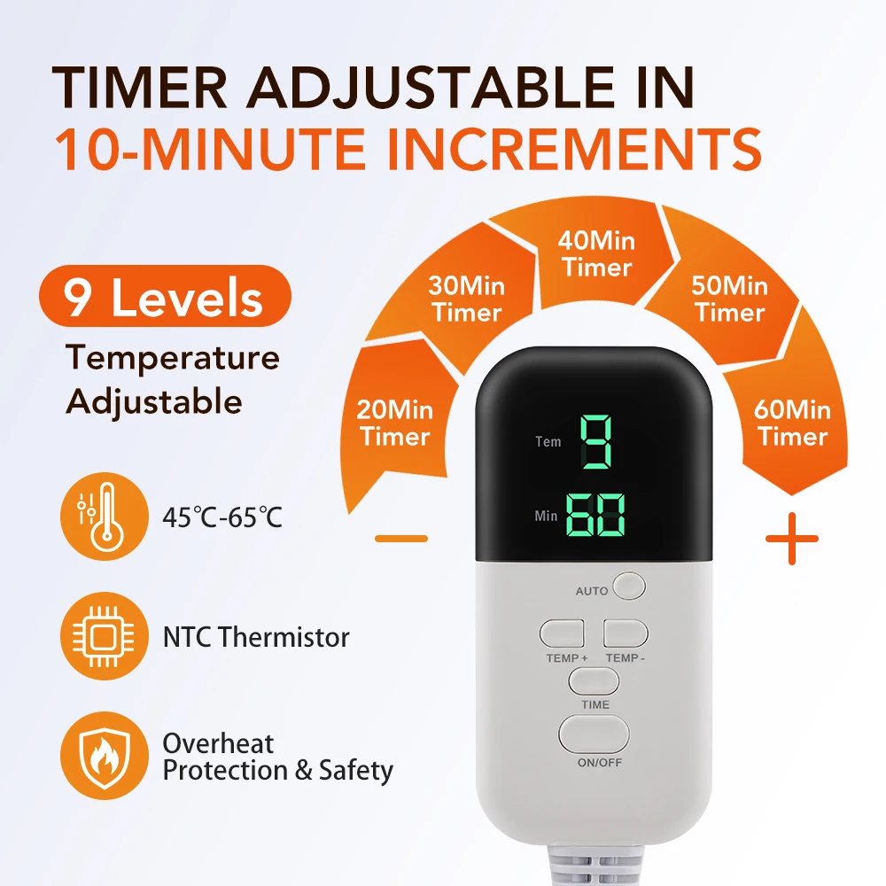 SPA Heat Cap Hair Steamer 9-level Temperature and 5 Timed Settings Hair Mask Hair Heating Cap for Hair Treatment Home Use image 2