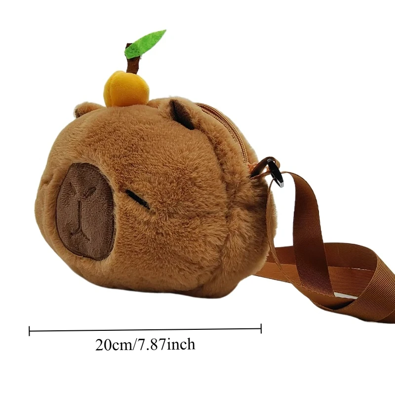ぬいぐるみカピバラショルダーバッグ素敵なオレンジカピバラぬいぐるみかわいいものかわいいぬいぐるみ小銭財布スクールバッグ誕生日ギフト