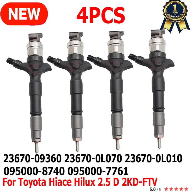 4PCS 2KD-FTV injector 23670-0L070 23670-09360 for DENSO NEW Injection Diesel TOYOTA HILUX 095000-8740 095000-7761 23670-0L010