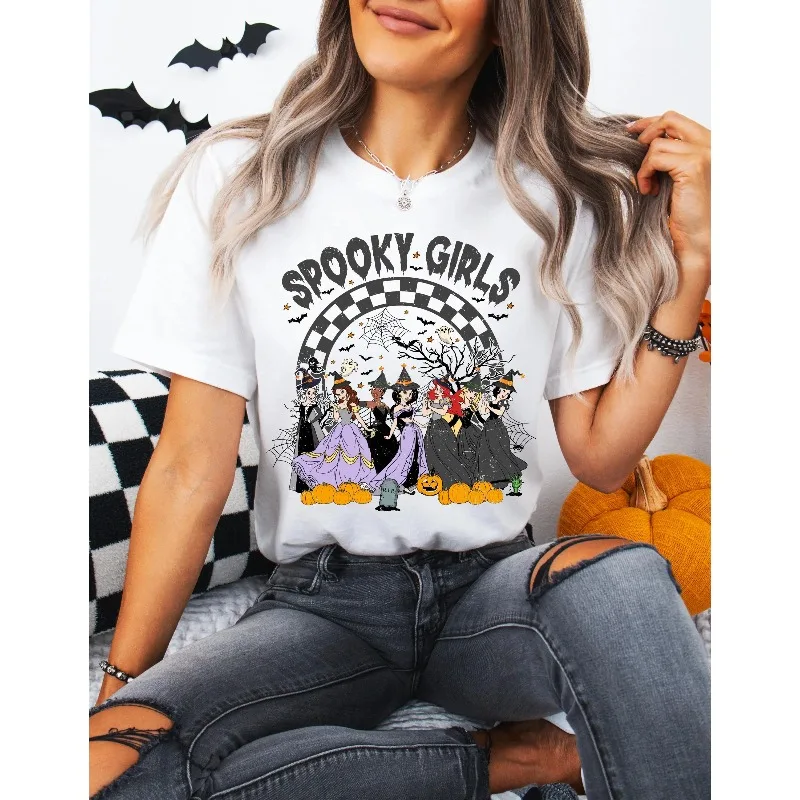"Chemise d'Halloween de princesse fille effrayante, T-shirt de voyage de fille de saison effrayante de princesse du parc Disney Halloween heureuse.