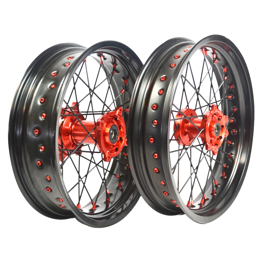 Customized Motorcycle Accessories Spoked Rim Motorcycle Wheel Sets Motorcycle Supermoto Wheels for HONDA CRF 250 450 2018