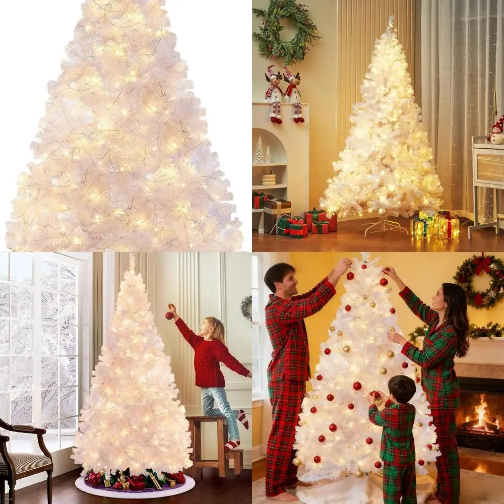 

6-Foot Artificial Christmas Tree with Remote Control 300 LED Multicolor Lights, 11 Modes and Timer for Indoor/Outdoor Winter Dec