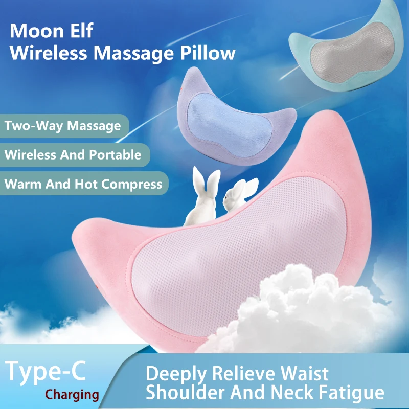 

Aiveisi Relieve Waist Shoulder And Neck Fatigue Cervical Massage Pillow Electric Kneading Heated Waist Back Full Body Massager