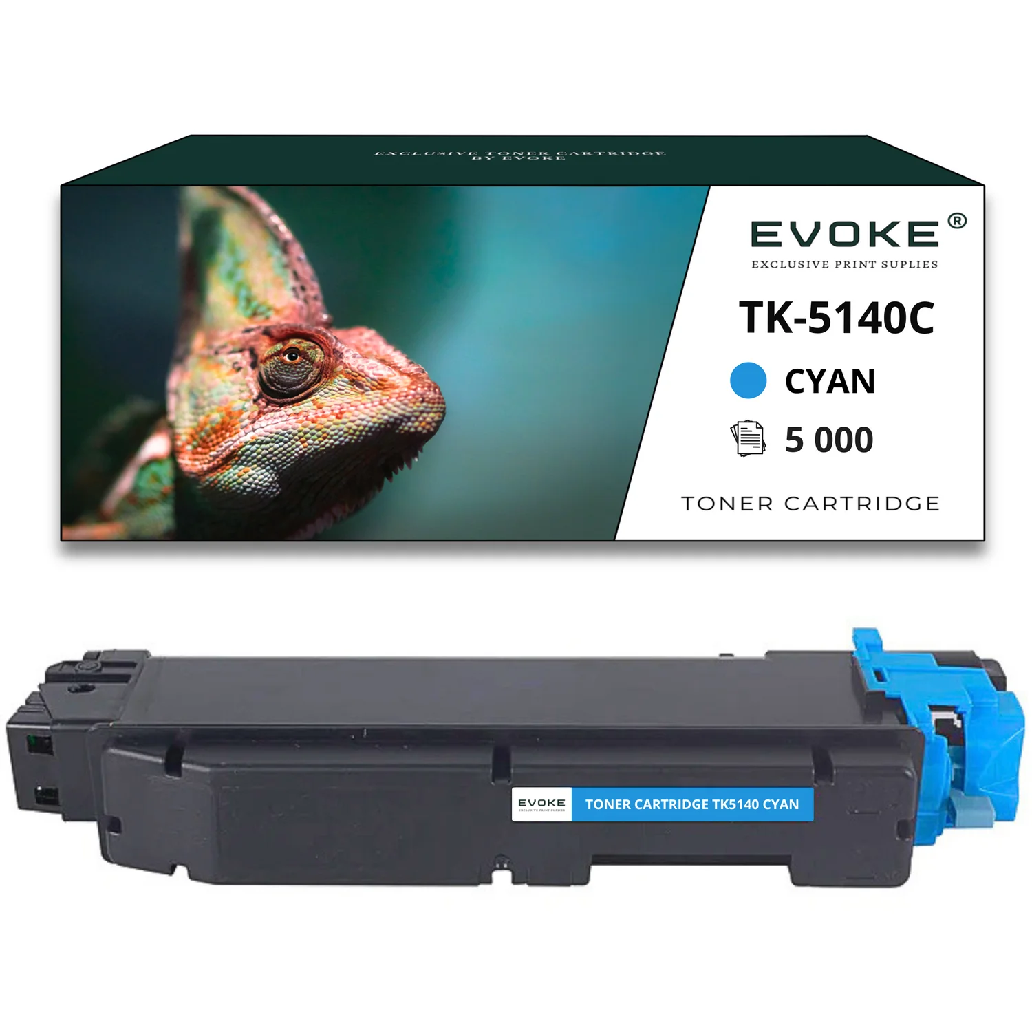 Evoke Compatibele Toner voor Kyocera Tk-5140C Tk5140C Tk-5140 Tk5140 Cyaan 5000 Pagina's M6030 M6530 P6130
