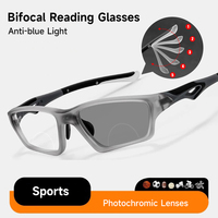 Sports Bifocal Reading Glasses Man Photochromic Anti-blue Light +1.0 To +4.0 TR90 Frame Eyeglasses High Quality Eyewear Readers