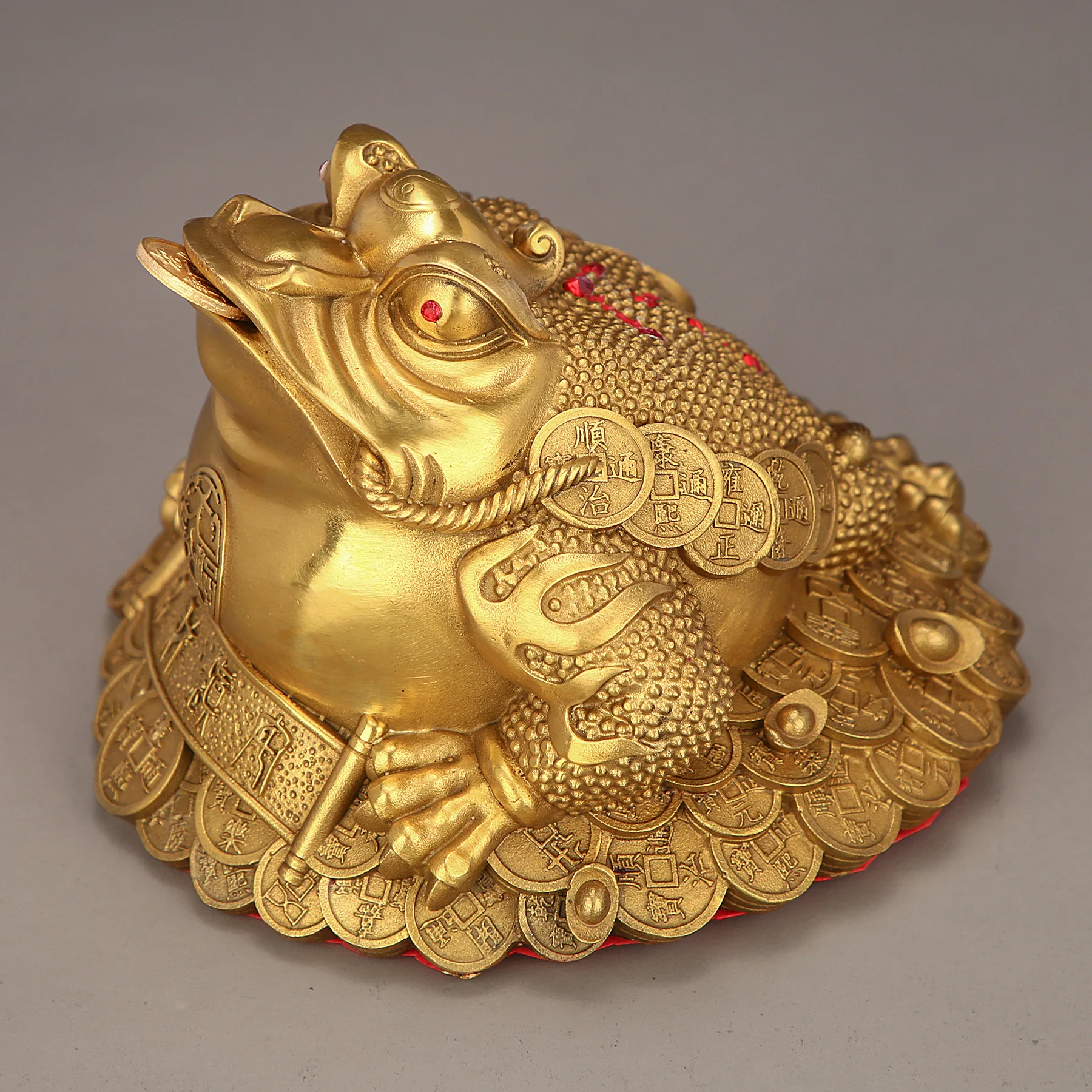 Feng Shui Small Three Legged Money For Frog Fortune Brass Toad Chinese Coin Metal Craft Home Decor Gift Decoration Accessories