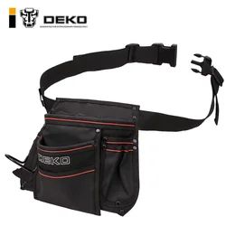 DEKO 12-pocket Waist Tool Bag 600D Oxford Cloth Waterproof Bag Large Capacity W/ Adjustable Belt