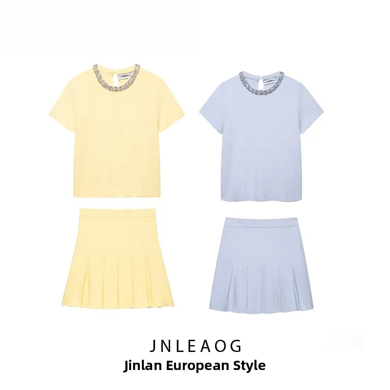 JNLEAOG Autunno Nuove donne lavorate a maglia Dr Accessori per gioielli Taglio dritto Poliestere ort Sve rotondo Ne Top