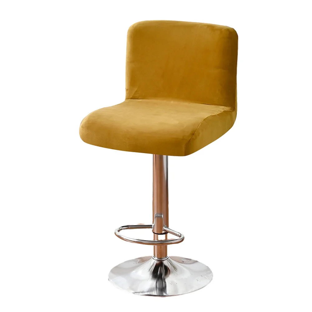 1PC Chair Cover Seat Cover Silver for fox High Stool Stretch Chair Cover Bar Low Back Chair Cover For Dining Banquet Restaurant