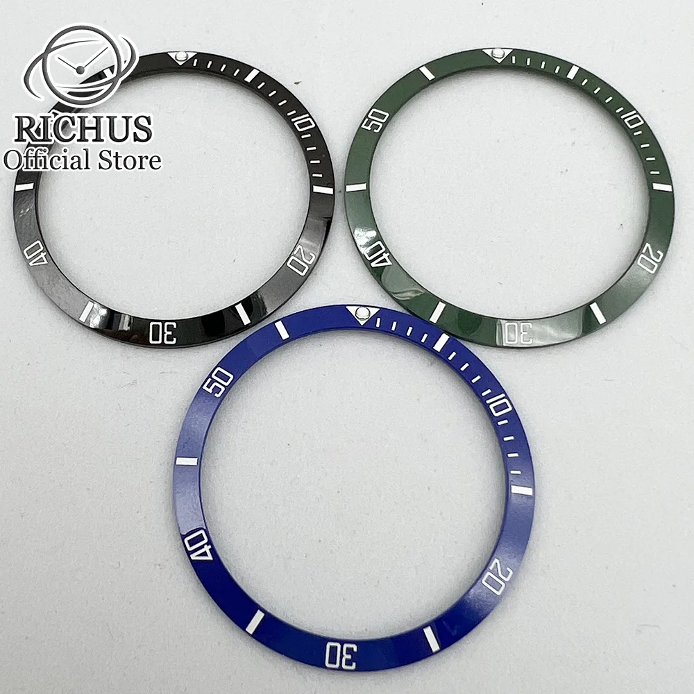 34mm*28.7mm Ceramic Watch Bezel  Black/Blue/Green Insert Bezel Ring Fit 36mm Watch case