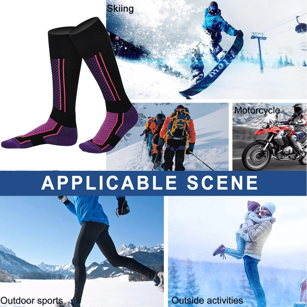 1/2Pairs Winter Men Women Warm Skiing Socks Thicker Sports Snowboard Cycling Soccer Socks High Elastic Thermal Stockings