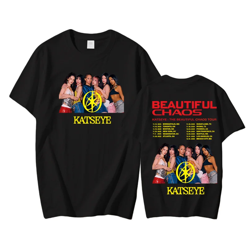 

KATSEYE Tour2025 Tees Tops Graphic Printing 100%Cotto Tee-shirt for Summer Cotton Fashion 2025new Tshirt Female Hombre Clothes