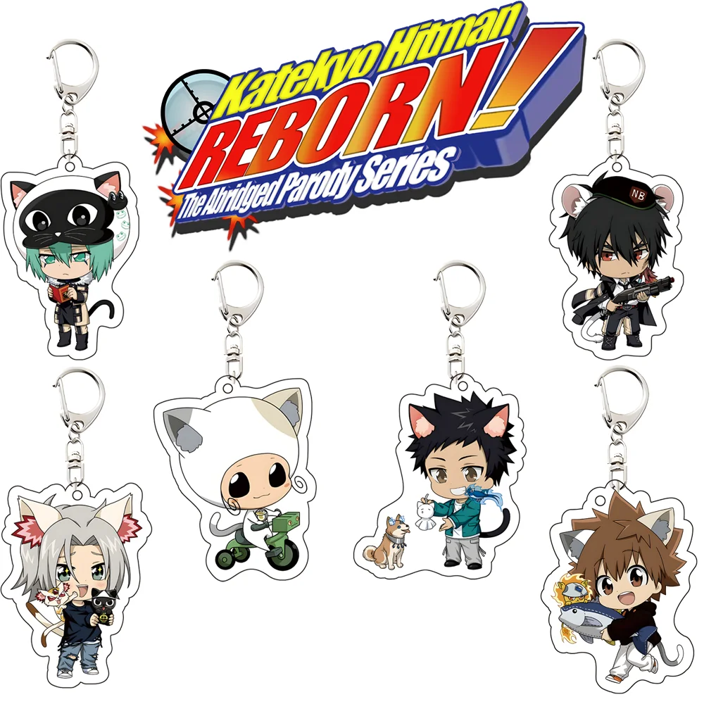 Милая аниме Katekyo Hitman Reborn 6 см акриловая фигурка-подставка Tsunayoshi Mukuro Hayato стоячая модель украшения коллекционная