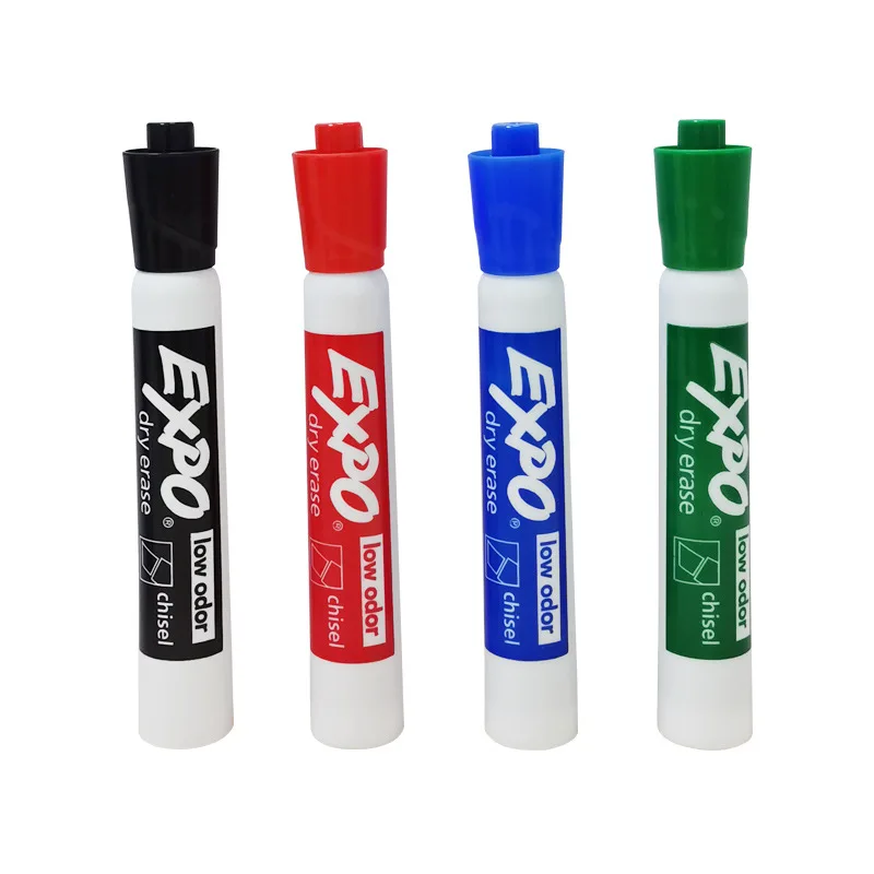 

4 Colors Sharpie EXPO 82074 Low-Odor Dry Erase Markers Bullet Tip Quick-drying Ink Writing for Classrooms Offices and Homes