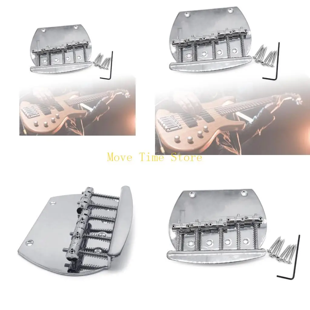 

92ME 5 String Bass Bridge Top Load Bridge Hard Tail Fixed Steel Bridge for Bass