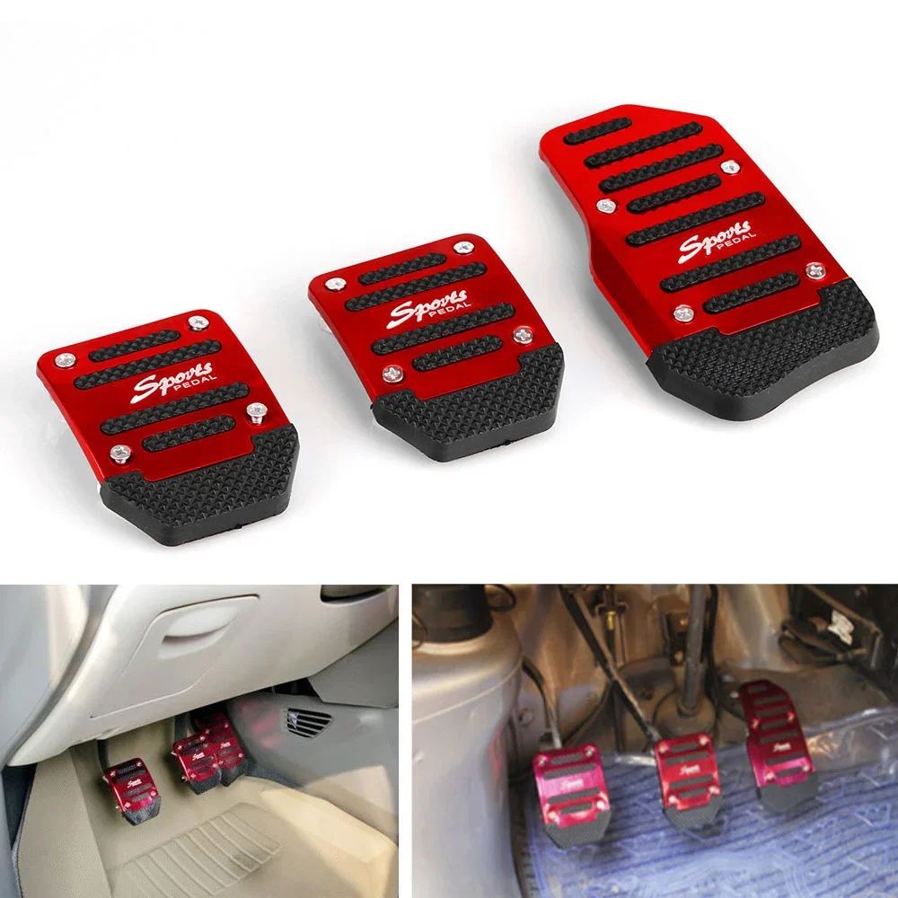 Universal Racing Manual Non-Slip Foot Pedal Pad Cover Automatic Gear Brake Accelerator Aluminum Alloy Car Interior Accessories