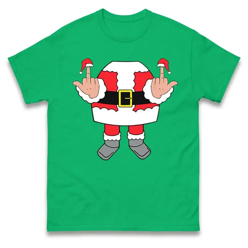

Santa Gives Middle Finger Christmas Funny T Shirt Ugly