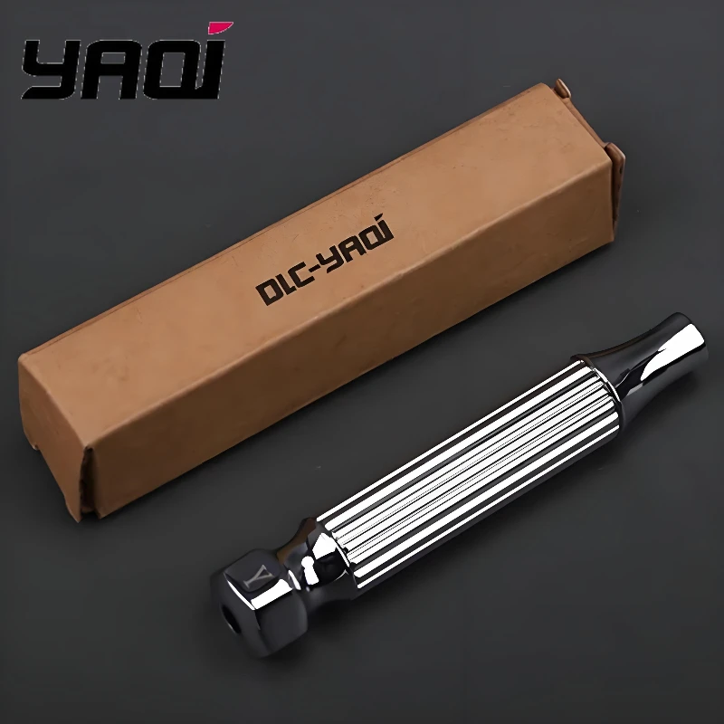 

Yaqi 2025 High Quality Apollo /PILLAR Chrome Color Safety Razor Handle With Logo For Mens Portable Replace Razor Accessory