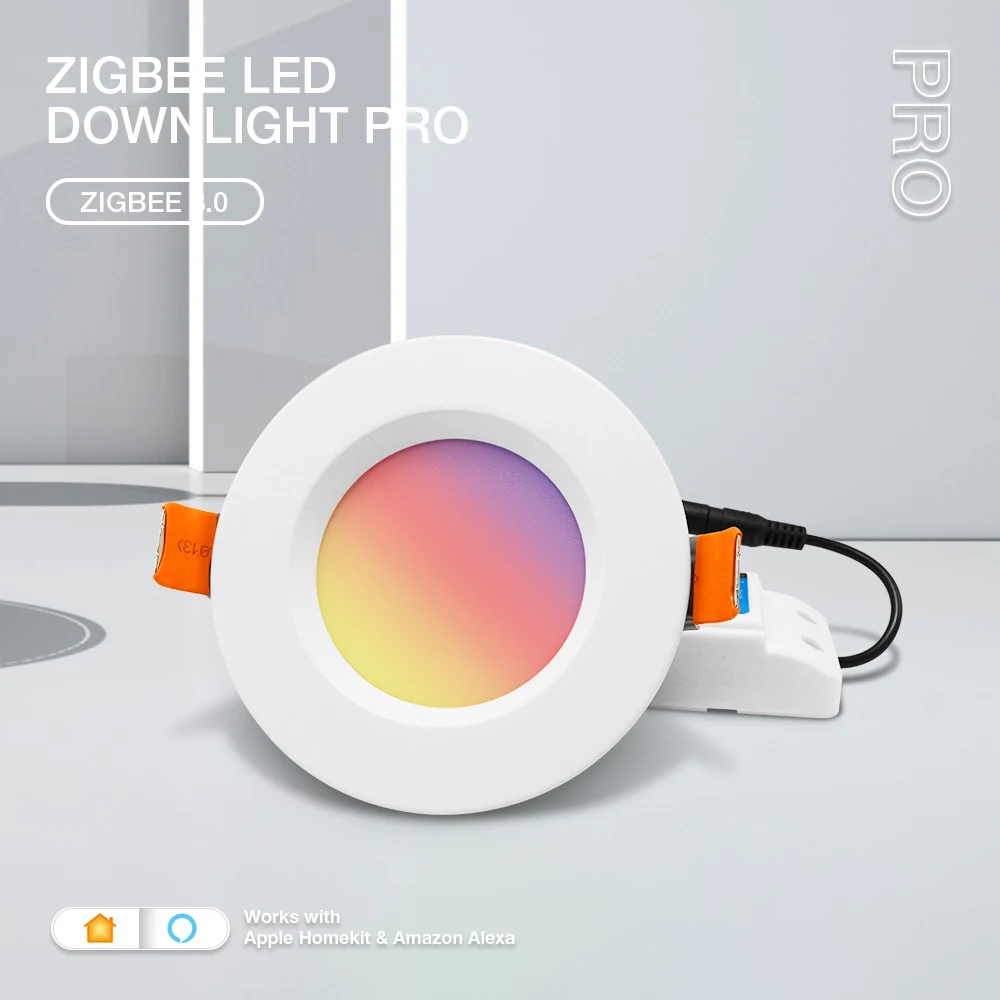 

Gledopto Zigbee 3.0 Smart Warm White Cold White LED Downlight 6W Pro Work With Tuya APP Alexa Echo Plus Voice RF Remote Control