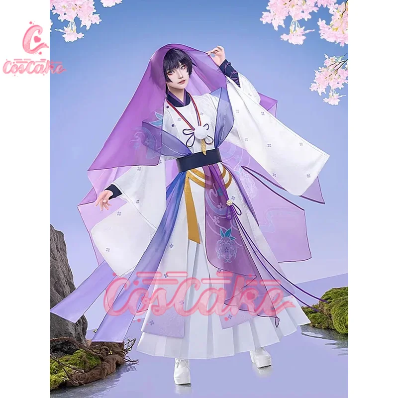 Scaramouche Wanderer Cosplay Costume Hanfu Flower Wedding Dress Game Genshin Impact Men Unifrom Halloween Comic-con Party Suit