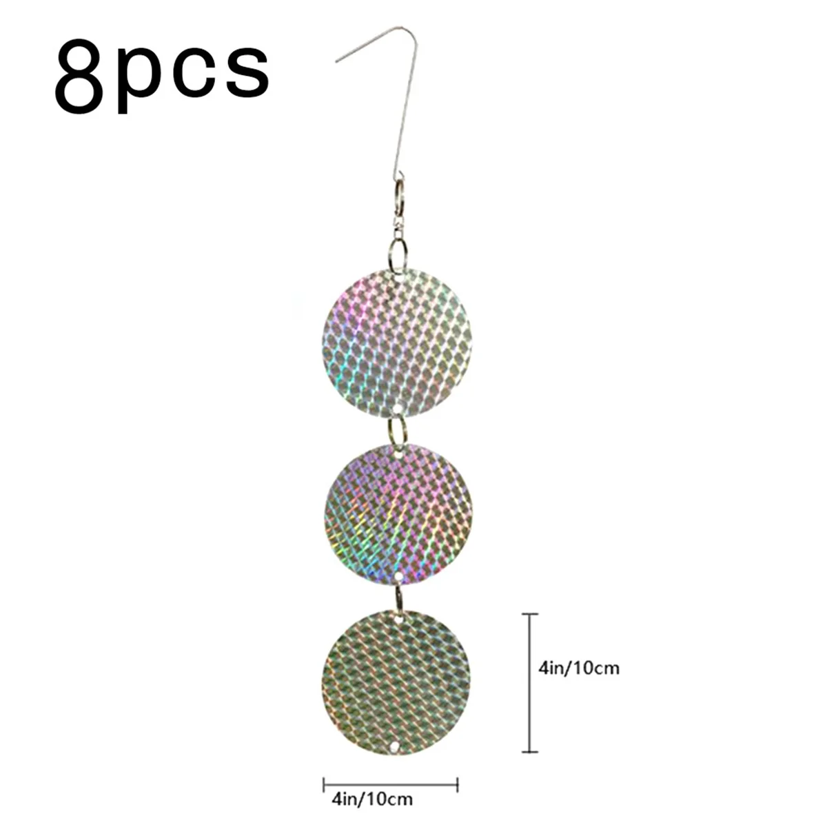 8PCS/Set Bird Repellent Discs Reflective Hanging Device to Keep Birds Away Like Wood Birds for Pigeons Wood Birds