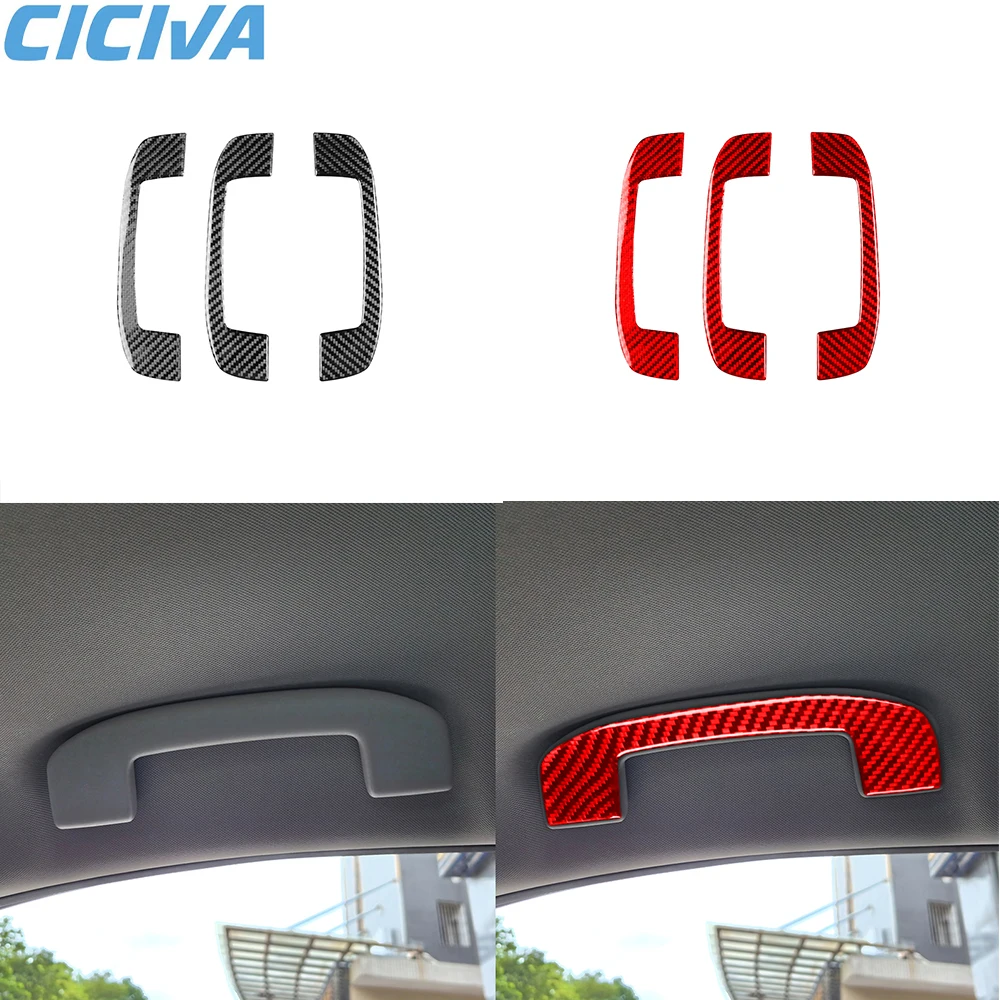 For Nissan Altima 2019 2020 2021 2022-2024 Real  Carbon Fiber Roof Handle Trim Stickers Car Interior Auto Decoration Accessories