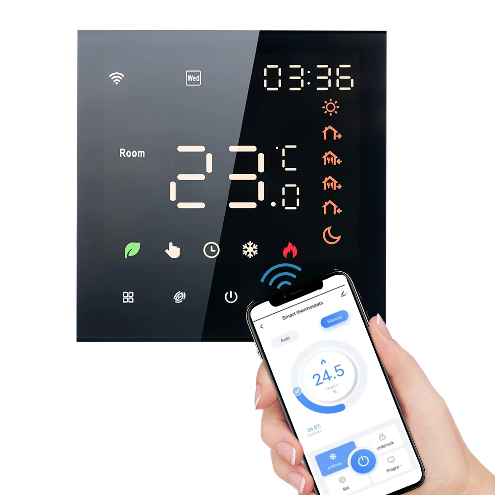 Smart Thermostat 3A Digital Programmable LCD Display Touchscreen Underfloor Heating Temperature Controller Digital Intelligent