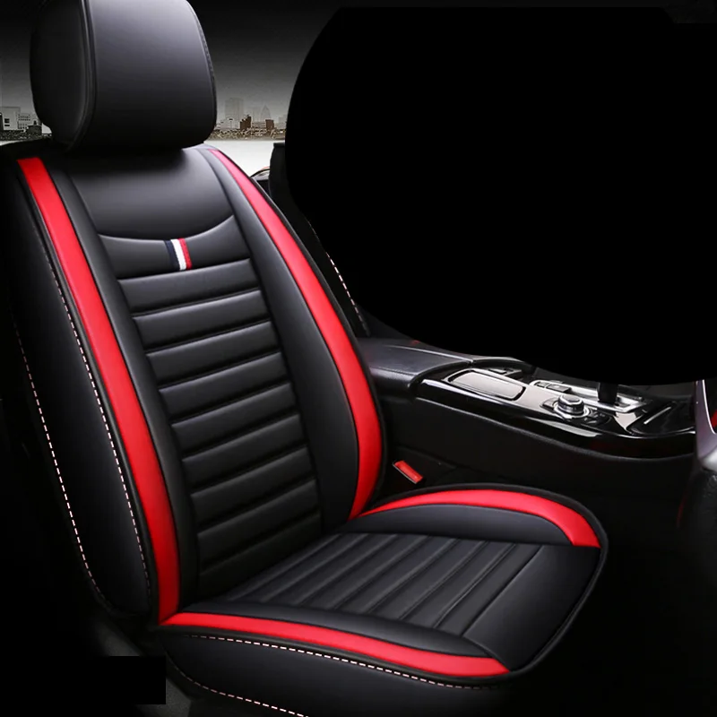 Car Seat Cover Pu Leather Car Seat Cushion Not Moves Universal Auto Accessories Covers Black/Red Non-Slide For Lada Vesta E1 X30