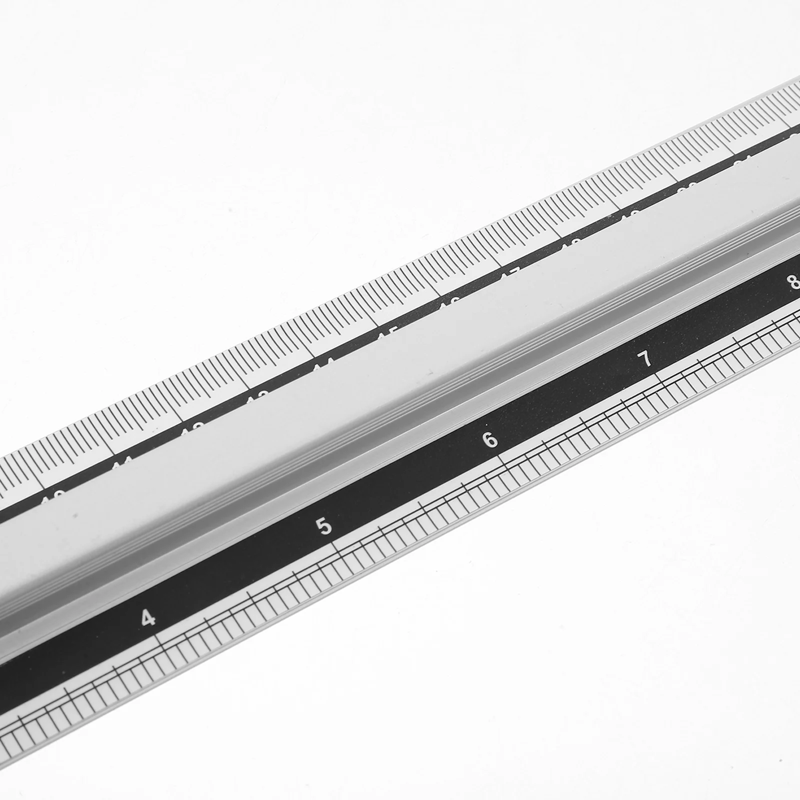 Ferramenta de medição portátil de régua de alumínio com design de escalas transparentes, aderência ergonômica, ideal para estudantes e profissionais